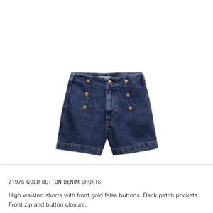 Zara Gold Button Denim Shorts